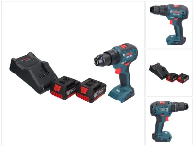 Image de Bosch GSB 18V-55 Professional Perceuse-visseuse à percussion sans fil 18 V 55 Nm Brushless + 2x batterie 5,0 Ah + chargeur