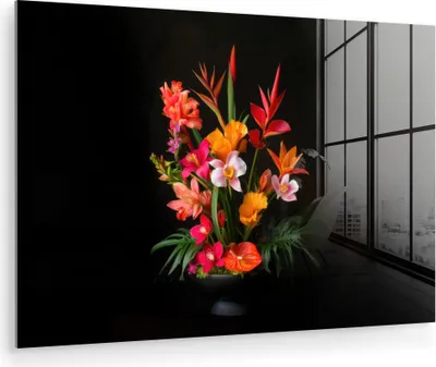 Produktbild von MuchoWow Glasbilder - Bilder auf Wandbild - Foto auf Glas Blumenstrauß - Blumen - Exotisch 30x20 cm Wanddekoration aus Glas - Acrylglasbild - Acrylbilder - Bilder auf glas wandbild