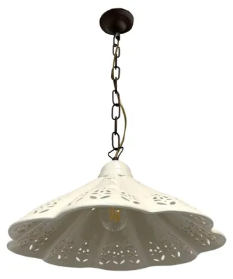 Produktbild von KEYHOMESTORE | Durchbrochener Kronleuchter mit weißer Keramikkette Ø.38 cm