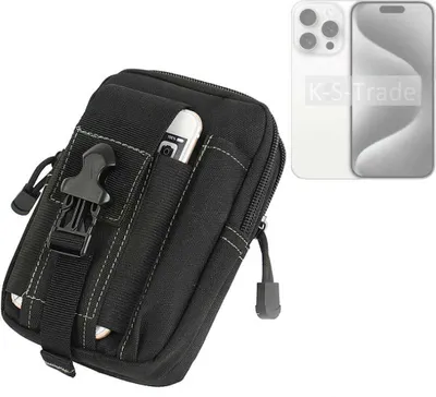 Produktbild von K-S-Trade Gürtel Tasche kompatibel mit Apple iPhone 15 Pro Gürteltasche Holster Schutz Hülle Handy Hülle Smartphone outdoor Handy-Hülle schwarz