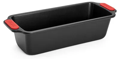 Backform 28 cm, Antihaft, Silikongriffe, schwarz