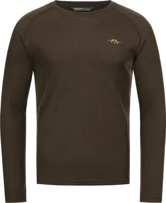 Productafbeelding van Blaser Merino basislaag, ronde hals, model Jonar, voor heren (donkerbruin), maat L
