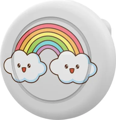 Produktbild von Hurtel AirTag-Badge-Hülle EA-68-02 weiß mit Regenbogendruck