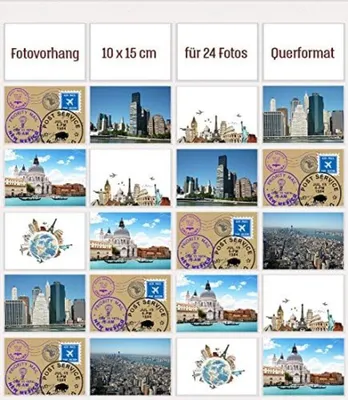 Produktbild von PromoHome® Fotovorhang Transparent für 24 Fotos 10x15 cm - Wanddekoration Fotocollage