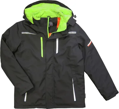 Immagine prodotto di TERRAX WORKWEAR Parka da lavoro da uomo, nero/lime, taglia:3XL, colore:Nero/lime