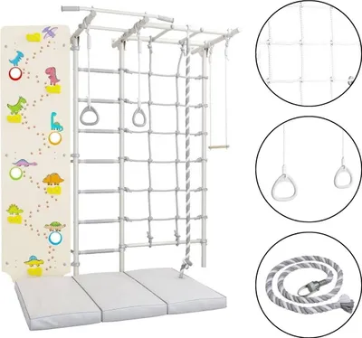 Produktbild von Sprossenwand Klettergerüst indoorComet Next-5 Kinder-Gym- und Kletterset weiß