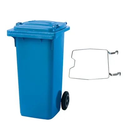 Produktbild von BRB Mülltonne MGB 120 Liter, mit Klemmring für Müllsäcke (blau)