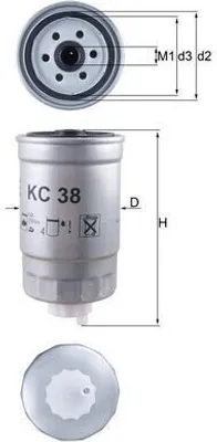 Obrázok produktu pre Mahle Kraftstofffilter Mahle Kc38