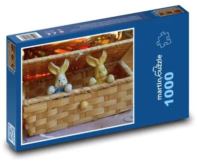 Zdjęcie produktu dla martinpuzzle - Puzzle 1000 - Zające - dekoracja, koszyk