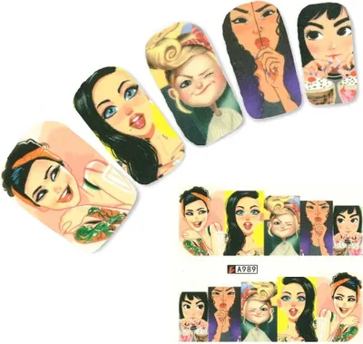 Produktbild von Tattoo Nail Art Aufkleber Manga Modell Glamour Teenager Nagel Sticker