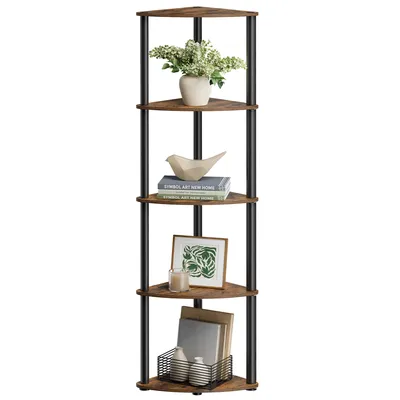Obrázek produktu pro SONGMICS HOME Rohový regál s 5 úrovněmi, velmi rychlá montáž bez použití nářadí, stojící regál