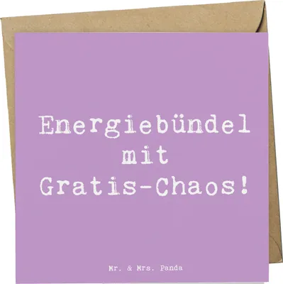 Produktbild von Mr. & Mrs. Panda Grußkarte Spruch Kinder Energiebündel - Lavendeltraum - Geschenk, Freude, Jubiläen, Klappkarte, faltkarte, Humor, doppelkarte, Glückwunschkarte, Energie
