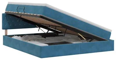 Obrázok produktu pre vidaXL Úložný priestor s čelom postele Tmavomodrá 140 x 200 cm Zamat