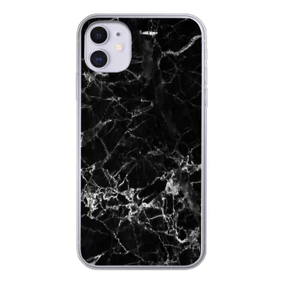 Produktbild von MuchoWow® Handyhülle Schutzhülle Hülle für iPhone 11 Marmor - Stein - Schwarz Silikon Softcase Handy Hülle - Handytasche