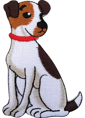 Hund Patch Stickerei Aufbügler 5,3x7,8 cm