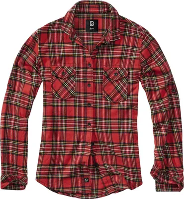 Produktbild von Brandit Flanellhemd Damen Amy Tartan Flanell Checkshirt rot/schwarz XXL