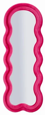 Immagine prodotto di Specchio da parete con cornice in velluto color fucsia, dimensioni 60x4x160 cm