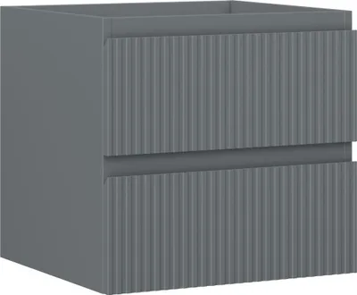 Zdjęcie produktu dla Mexen Rivel szafka łazienkowa podumywalkowa 50 cm, 2 szuflady, ryflowana , grafit mat - 91A20-05047-2-BFF66