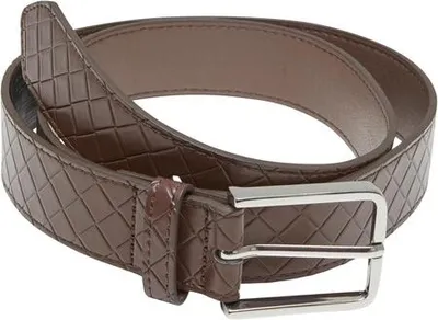Obrázek produktu pro Pánský opasek Urban Classics Woven Embossed Synthetic Leather Belt brown/silver - L/XL