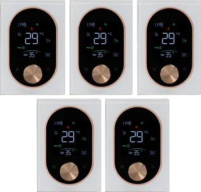Produktbild von 5x Digital Thermostat Smart Raumthermostat fuer Elektrische Fussbodenheizung mit VA-Touchscreen,einstellbarem Knopf, 5+1+1 Wochenprogrammierung Thermostat