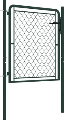 Image de vidaXL Portail de jardin acier 100 x 100 cm Vert