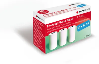 A box of AGFA Thermal Photo Paper rolls.