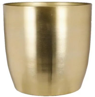 Productafbeelding van Mica Decorations Alano Bloempot - H27 x Ø28 cm - Metaal - Goud