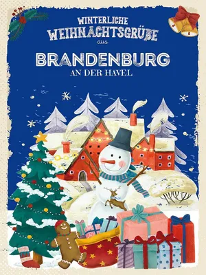 Produktbild von vianmo Holzschild 40x30 cm Weihnachtsgrüße BRANDENBURG
