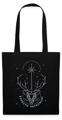Produktbild von Spreadshirt Harry Potter Hirsch Expecto Patronum Stoffbeutel, One size, Schwarz