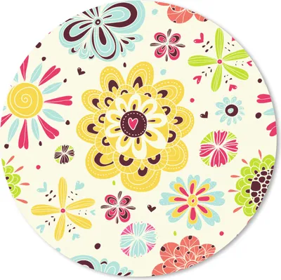Produktbild von MuchoWow® Mauspad Mousepad Herz - Blumen - Muster 50x50 cm - Mousepads - Maus Mat - Pad - Mausunterlage - Vinyl