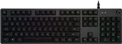 Obrázok produktu pre Logitech G G512, Plná veľkosť (100 %), Kábel, USB, Mechanický spínač kláves, RGB LED, Karbón