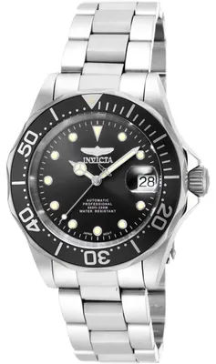 Produktbild von Invicta Pro Diver 17039 Herrenuhr - Automatikwerk - Edelstahl mit schwarzem Zifferblatt - 40 mm