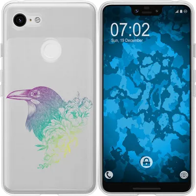 Produktbild von PhoneNatic Case kompatibel mit Google Pixel 3 XL Silikon-Hülle Floral Rabe M4-4