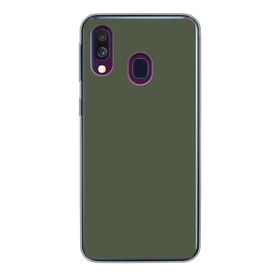 Produktbild von MuchoWow® Handyhülle Schutzhülle Hülle für Samsung Galaxy A40 Grün - Olive - Farbe - Grün - Fest - Olivgrün Silikon Softcase Handy Hülle - Handy-Tasche
