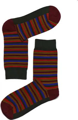 Produktbild von MEGAGROUP 1 Paar Casual Socken Gr. 35-39 gestreifte Strümpfe dunkelrot