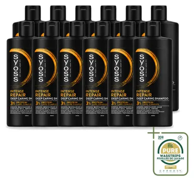 Zdjęcie produktu dla 12 sztuk szamponu Syoss Repair do włosów suchych i zniszczonych, 440 ml - zestaw ekonomiczny