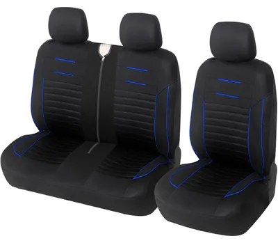 Produktbild von Upgrade4cars Transporter Autositzbezüge Set für die Vordersitze | Van Auto-Schonbezüge Universal in Schwarz Blau