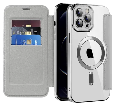 Produktbild von Techsuit – SmartMag Book Hülle für iPhone 12 Pro Max – grau