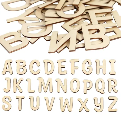 130 Holz-Buchstaben 10 cm, A-Z Großbuchstaben zum Basteln