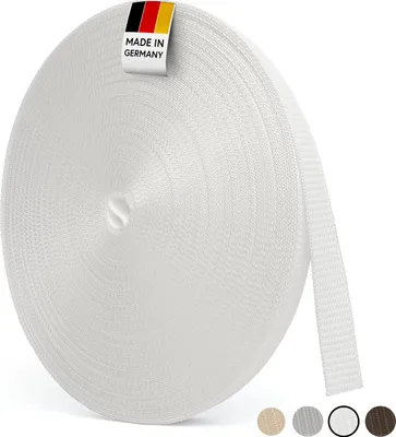 Produktbild von BAUHELD® 50m Rolladengurt 14mm [ Germany] - Gurtband für Rolladen Gurtwickler - Weiß