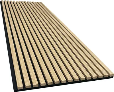 Produktbild von Akustikpaneel mit Holzfurnier in heller Eiche - 2700x600 mm - mit PET-Filz - 2 Stück