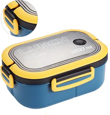 Produktbild von 1200 ml Bento-Lunchbox, doppelwandig isoliert, mit Gabel und Löffel für Schüler und Büroangestellte