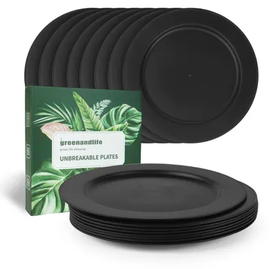 Image de Lot de 8 assiettes en plastique incassables pour enfants