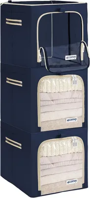 Produktbild von Kleiderbox 40L, 4 Stück, mit Metallrahmen, faltbar, für Kleidung