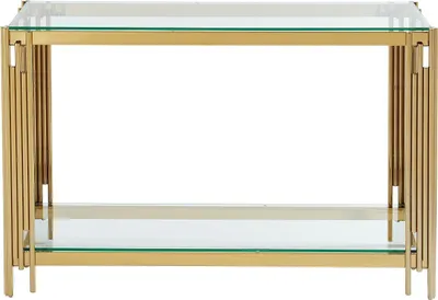Produktbild von Konsole aus gehärtetem Glas und Edelstahl - vergoldet - NOMELANO by Pascal Morabito