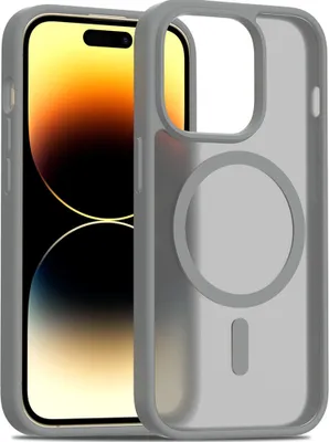 Immagine prodotto di Custodia magnetica per iPhone 14 Pro, compatibile con MagSafe, retro traslucido opaco, resistente agli urti Grigio