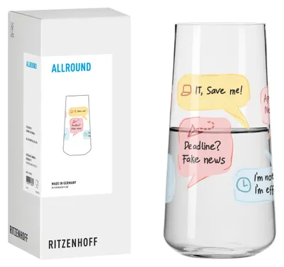 Produktbild von Ritzenhoff Sprüche Universalglas #3 Zahril Mubaza 614 ml Trinkglas rot
