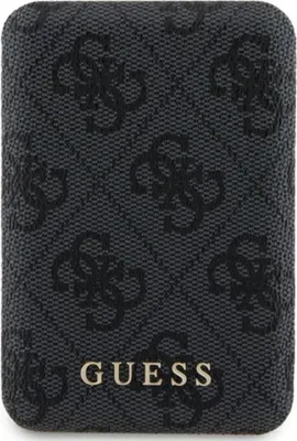 Zdjęcie produktu dla Guess 4G Leather Metal Logo MagSafe - Power Bank indukcyjny 5000 mAh 15W MagSafe (czarny)