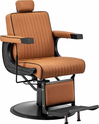 Produktbild von Barbersessel Gabbiano Visionerio hellbraun mit schwarzem Untergestell