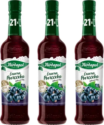 Immagine prodotto di Herbapol Sciroppo al ribes nero 3x 420 ml - Sciroppo per bevande a base di acqua e tè
